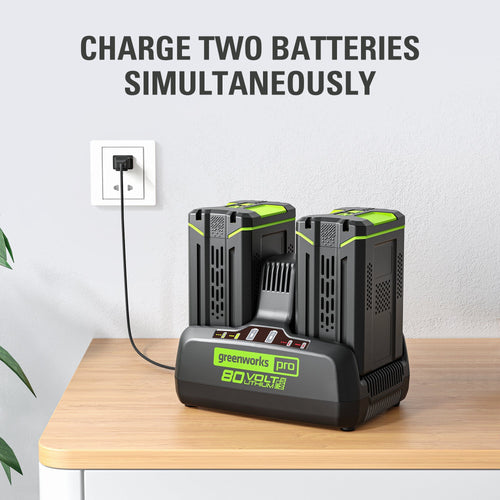 Greenworks 80V 8Ah Dual Port Charger