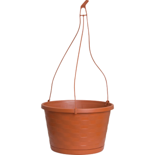 Southern Patio Dynamic Design 12″ Weave Hanging Basket, Terracotta (12, Terracotta)