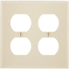 Leviton 2-Gang Smooth Plastic Outlet Wall Plate, Ivory