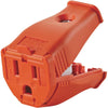 Leviton 15A 125V 3-Wire 2-Pole Clamp Tight Cord Connector, Orange