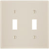 Leviton 2-Gang Plastic Toggle Switch Wall Plate, Light Almond