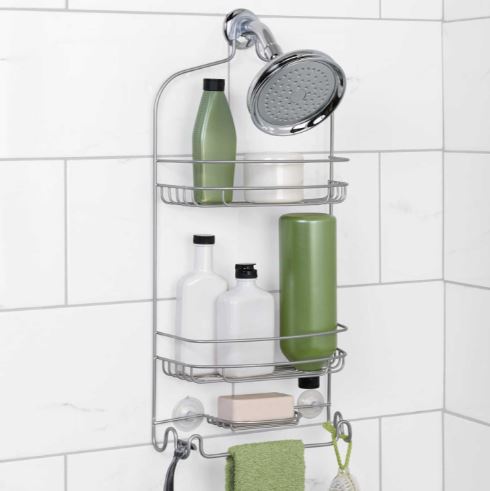 Zenith Zenna Home 2 Tier Over the Shower Caddy (Satin Nickel, Steel)