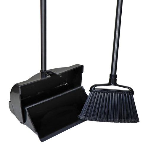 Power Clean Lobby Dustpan and Angled Broom with Hanging Hook