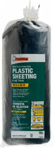 Frost King Packaged Polyethylene Sheeting 10' x 25' x 6 mil., Black