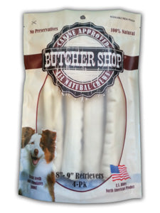 Butcher Shop 8-9 in. Rawhide Retrievers 4 - Pack