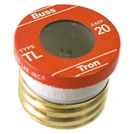 Plug Fuse, Type TL, Time Delay, 20-Amp, 3-Pk.