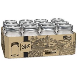 Mason Jars, Regular Mouth, Pint, 12-Pk.