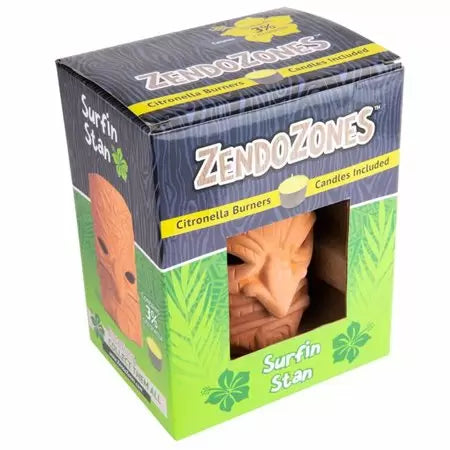 JT Eaton ZendoZones 18P-SS Surfin Stan Citronella Oil Candle for Mosquitoes