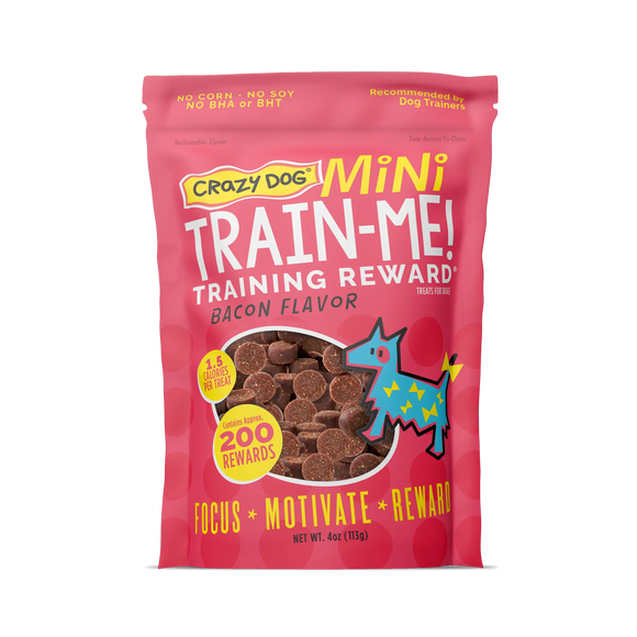 Crazy Dog Train-Me! Bacon Flavor Dog Treats 4 Oz