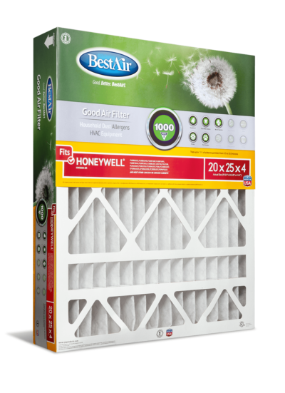 BestAir® 20 x 25 x 4 in. Air Cleaning Furnace Filter, MERV 8, Removes Allergens & Contaminants, For Honeywell Models