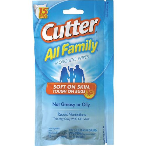 Cutter All Family Insect Repellent Wipes (15-Pack)