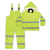 Custom Leathercraft 3 Piece Hi-Viz® Ansi Class 3 Polyester Rain Suit 2XL